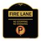 Signmission Fire Lane No Stopping No Standing W/ No ParkingHeavy-Gauge Aluminum Sign, 18" x 18", BG-1818-24002 A-DES-BG-1818-24002 - alternate 1